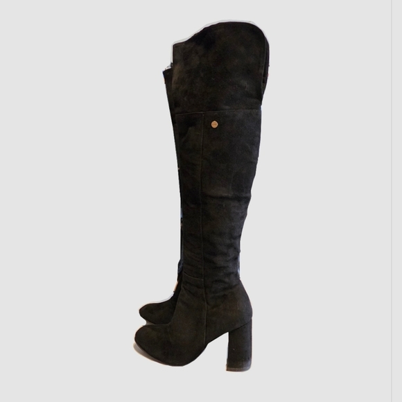 Elegant 100% Suede Black Over-the-Knee Women's Boots EU 7 - Picture 1 of 10